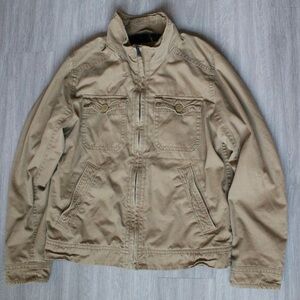 American Eagle Mens Jacket Small Flannel Lined Brown Barn Chore Coat